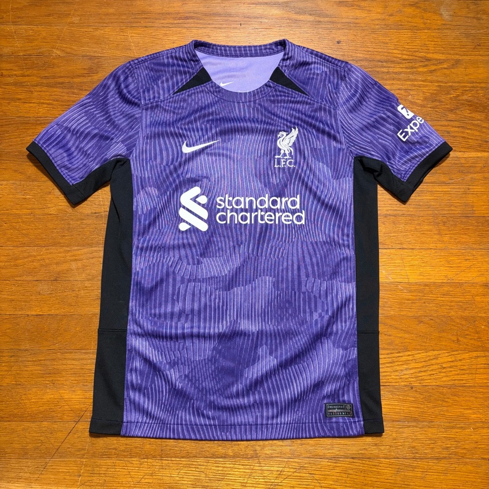 Nike Liverpool FC Darwin Nunez 9 Kids Soccer Jersey Purple Dri-FIT Large